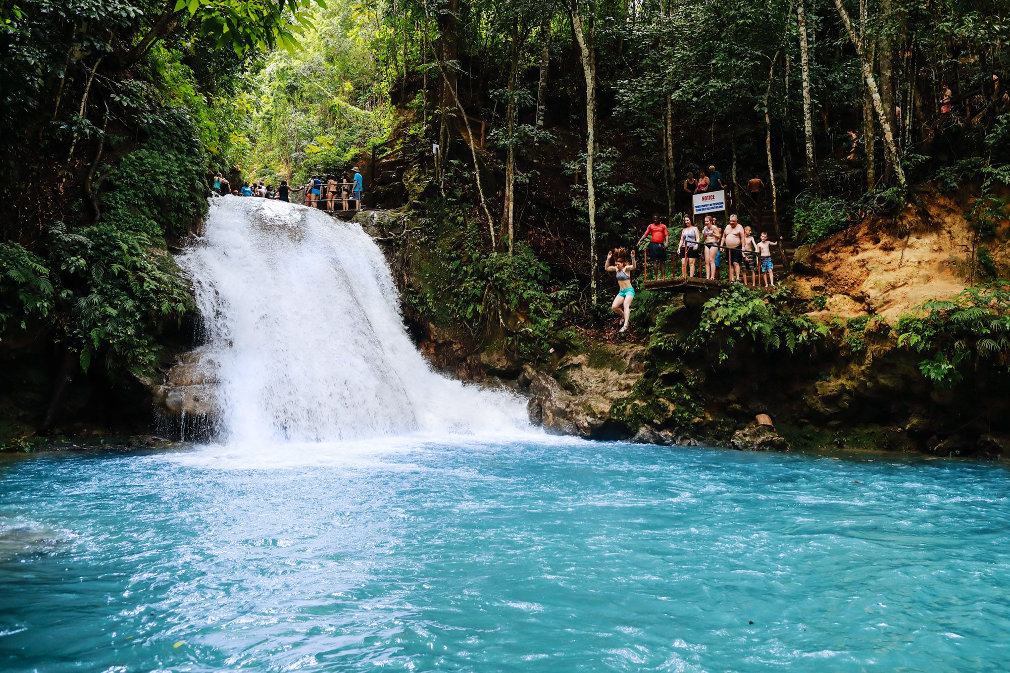 Waterfall and river pool in Jamaica